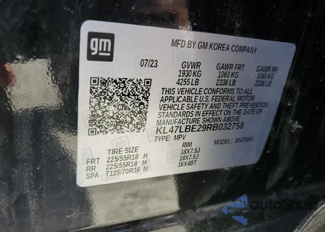 2024 Buick Envista Sport Touring из США, поврежденный, VIN KL47LBE29RB032758